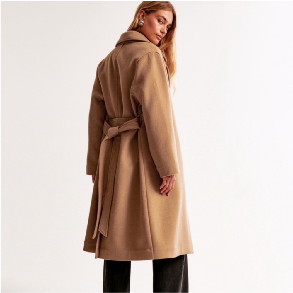 Abercrombie & Fitch Tan Wool Coat